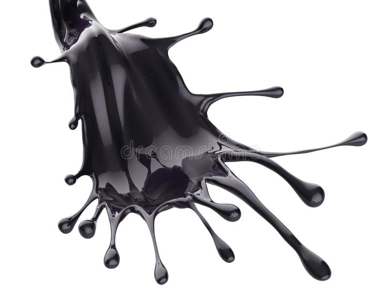 Chapoteo brillante negro de la pintura en el fondo blanco ilustración del vector Chapoteo brillante negro de la pintura en el fondo blanco ilustración del vector