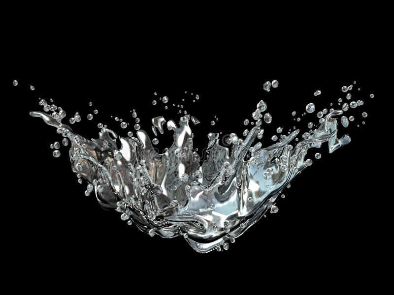 Chapoteo del agua aislado en fondo negro libre illustration Chapoteo del agua aislado en fondo negro libre illustration
