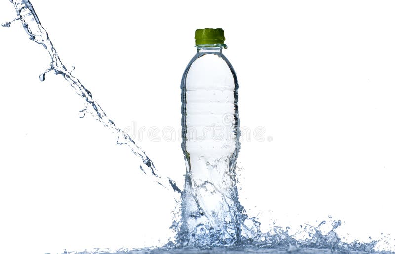 Chapoteo del agua en la botella imágenes de archivo libres de regalías Chapoteo del agua en la botella imágenes de archivo libres de regalías