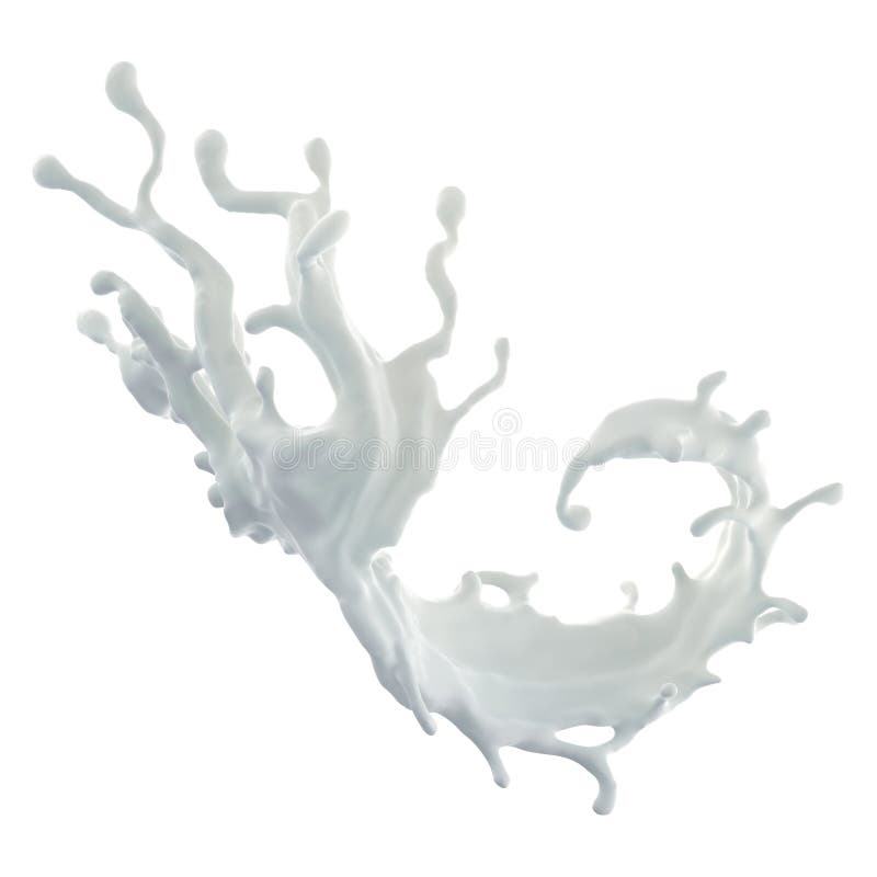 chapoteo dinámico blanco de la leche líquida 3d stock de ilustración chapoteo dinámico blanco de la leche líquida 3d stock de ilustración