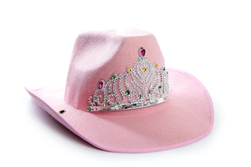 Chapéu da coroa do cowgirl da cor-de-rosa da menina das crianças