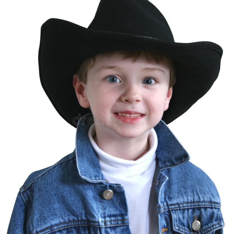 Chapéu de cowboy adorável dos anos de idade quatro foto de stock Chapéu de cowboy adorável dos anos de idade quatro foto de stock