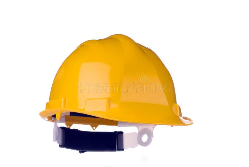 Chapéu duro amarelo (isolado) fotos de stock royalty free Chapéu duro amarelo (isolado) fotos de stock royalty free
