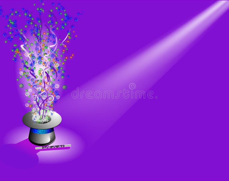 Chapéu mágico com luz ilustração royalty free Chapéu mágico com luz ilustração royalty free