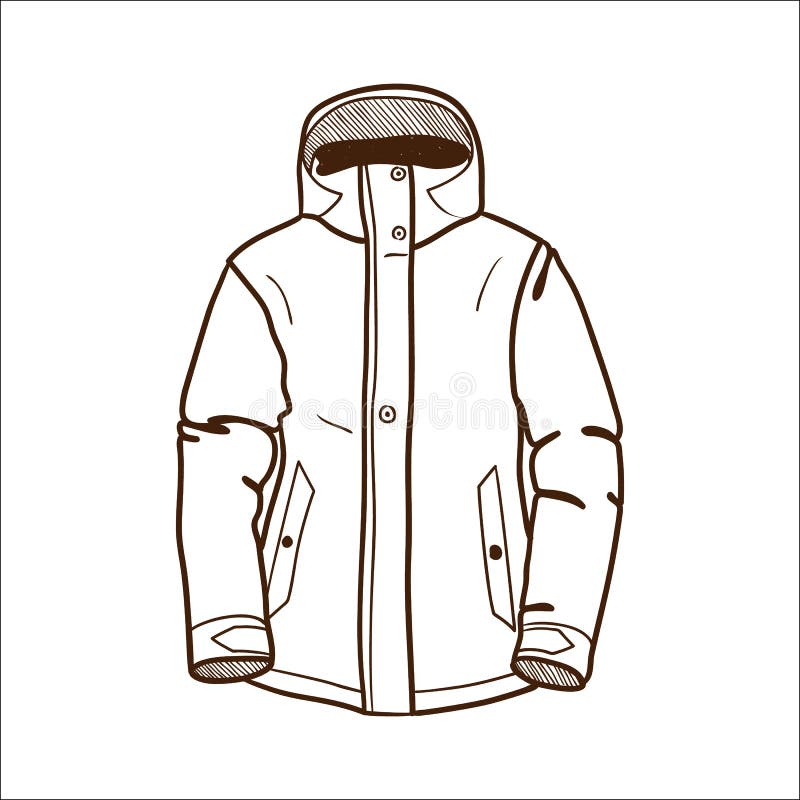 Chaqueta de deporte de invierno aislada en blanco. ilustración del vector Chaqueta de deporte de invierno aislada en blanco. ilustración del vector
