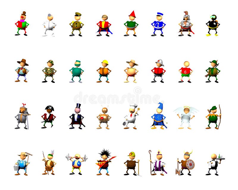 Character collection clipart