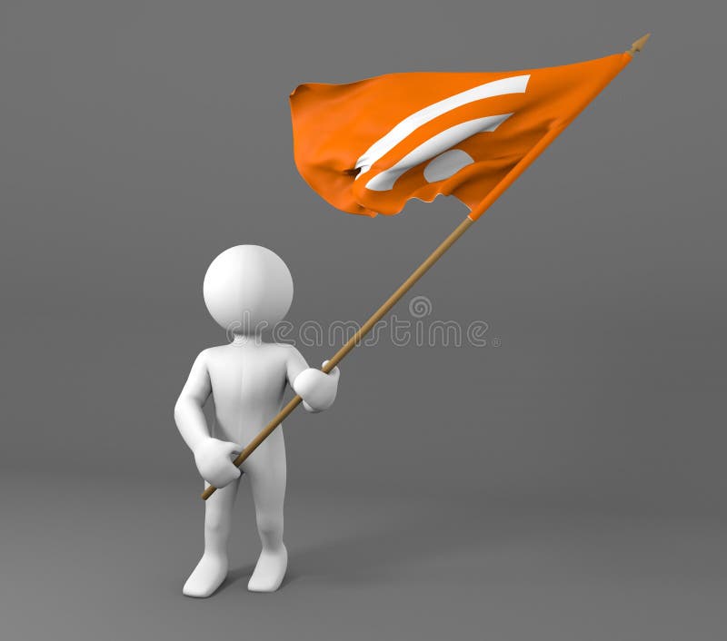 Character Holding RSS Symbol Flag Stock Illustration - Illustration of  interface, charging: 53561304