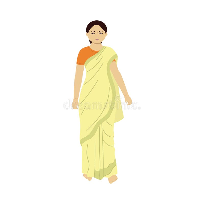 Woman Wearing Saree Stock Illustrations – 909 Woman Wearing Saree