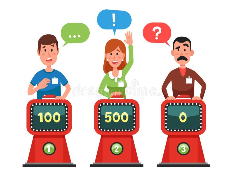 Characters Answer Test Question on Intellect Show. Pressing Button and Answering  Quiz Questions. Game Competition Vector Stock Vector - Illustration of  erudition, knowledge: 118076003