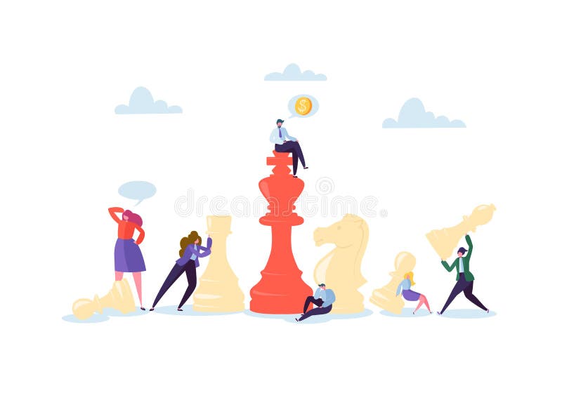 Charaktery Bawić się szachy Biznesowego planowania i strategii pojęcie Biznesmen i bizneswoman z Szachowymi kawałkami royalty ilustracja Charaktery Bawić się szachy Biznesowego planowania i strategii pojęcie Biznesmen i bizneswoman z Szachowymi kawałkami royalty ilustracja