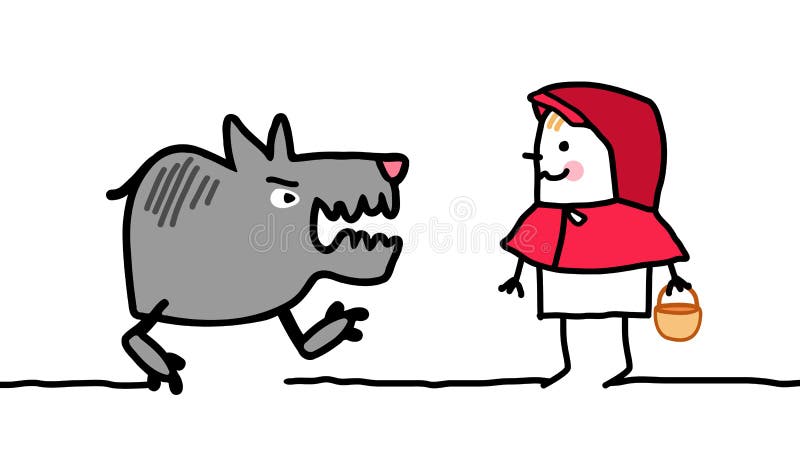 Charaktery - mały czerwony jeździecki kapiszon ilustracji Charaktery - mały czerwony jeździecki kapiszon ilustracji