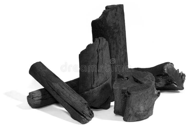 Charbon de bois noir photographie stock libre de droits