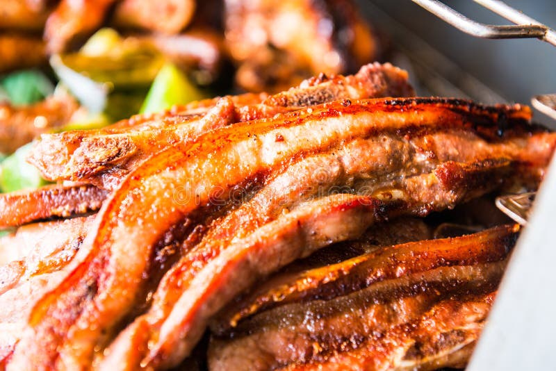 Charcoal Boiled Pork Neck on Grill Stock Image Image of boiled, lunch