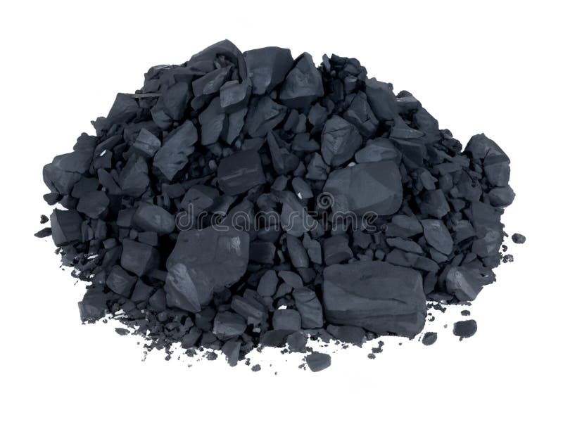 Cărbune de cărbune izolat pe fond alb royalty free stock photos