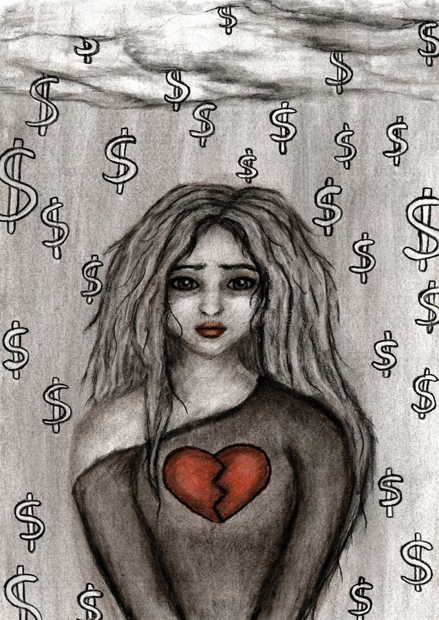 Two halves of a broken heart. Sketch. ~ Clip Art #148417443