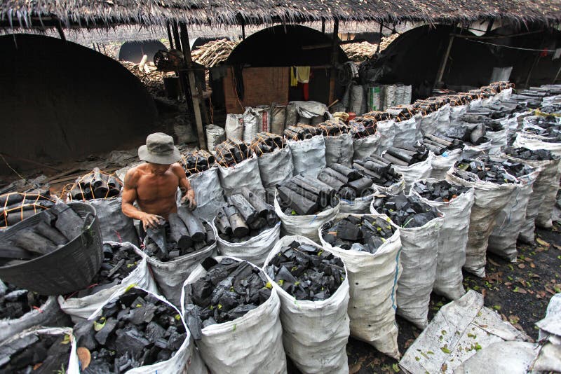 Charcoal factory editorial stock photo. Image of thammarat 28589348
