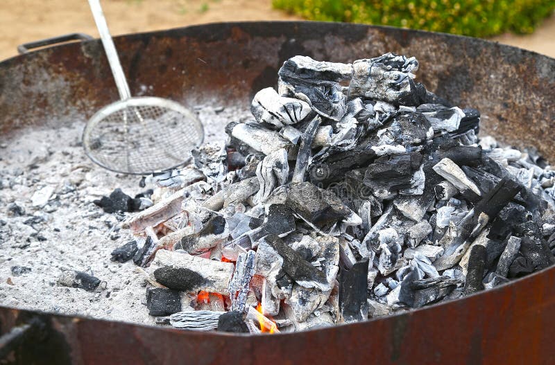 Charcoal fire grill stock image. Image of smoulder, radiating 62045663