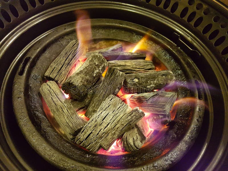 Charcoal Roasting in a Fire Stock Photo Image of graphic, lineat