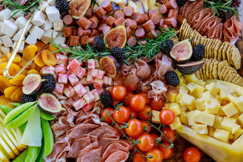 Charcuterie Board with Cheese, Fig, and Crackers Stock Image Image of
