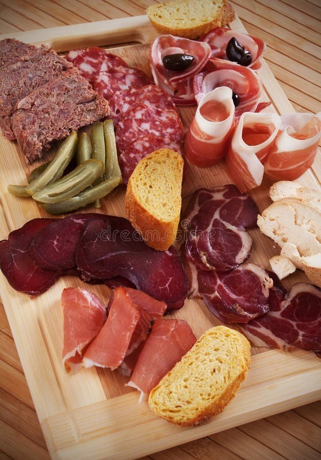 Charcuterie Board with Cured Meat Stock Photo Image of buffet, tapas