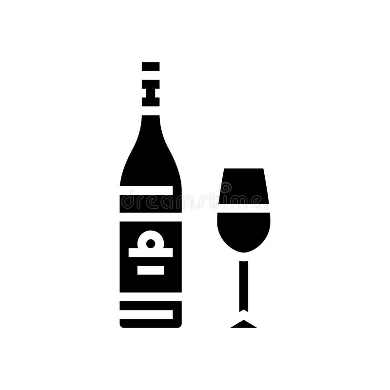 Chardonnay white wine glyph icon vector illustration royalty free illustration