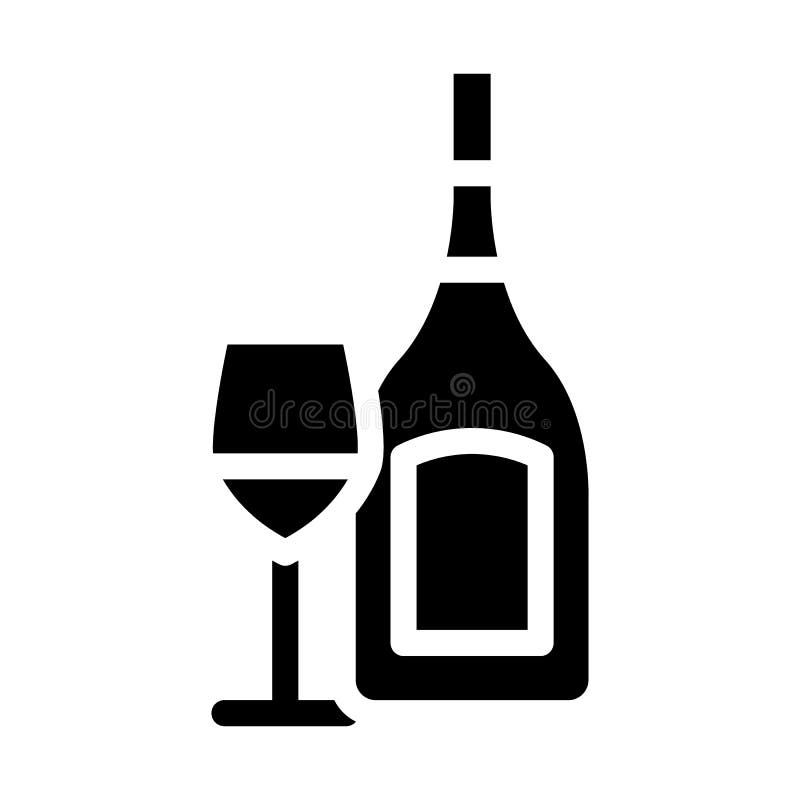 Chardonnay white wine glyph icon vector illustration vector illustration