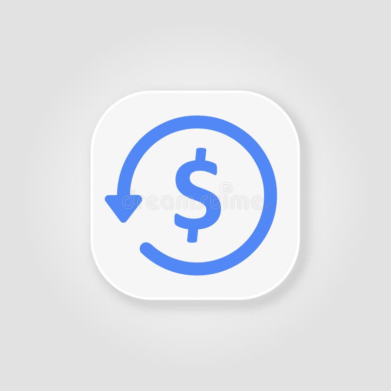 Chargeback glyph blauw pictogram, elektronische handel en marketing stock illustratie Chargeback glyph blauw pictogram, elektronische handel en marketing stock illustratie