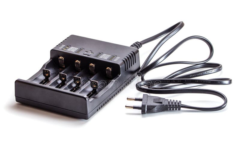 Charger for All Types of Batteries, Isolated on White. Stock Photo Image of recover, wire