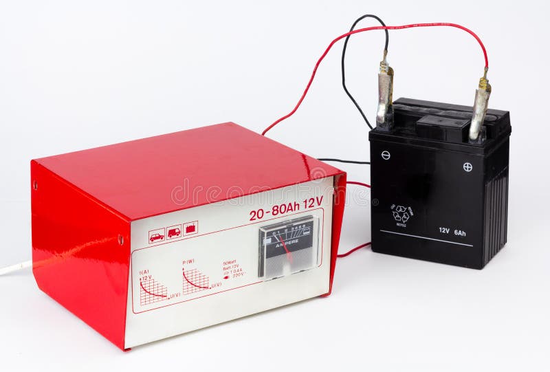 Charging Motorcycle Battery Stock Image Image of cables, wire 11929395