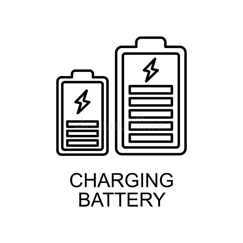 charging battery outline icon. Element of enviroment protection icon with name for mobile concept and web apps. Thin line charging stock illustration charging battery outline icon. Element of enviroment protection icon with name for mobile concept and web apps. Thin line charging stock illustration
