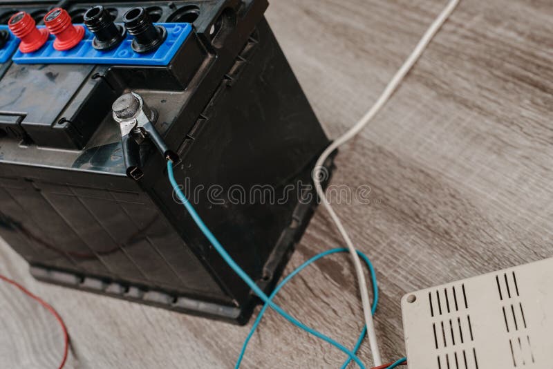 Car accumulator charging stock photo. Image of energy 217341400