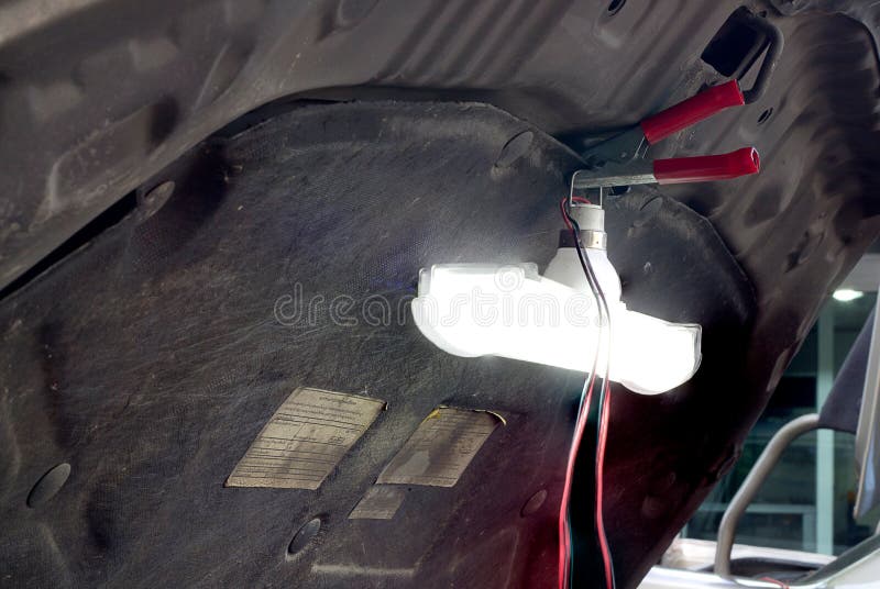 Charging car trough cables stock photo. Image of black 60936164