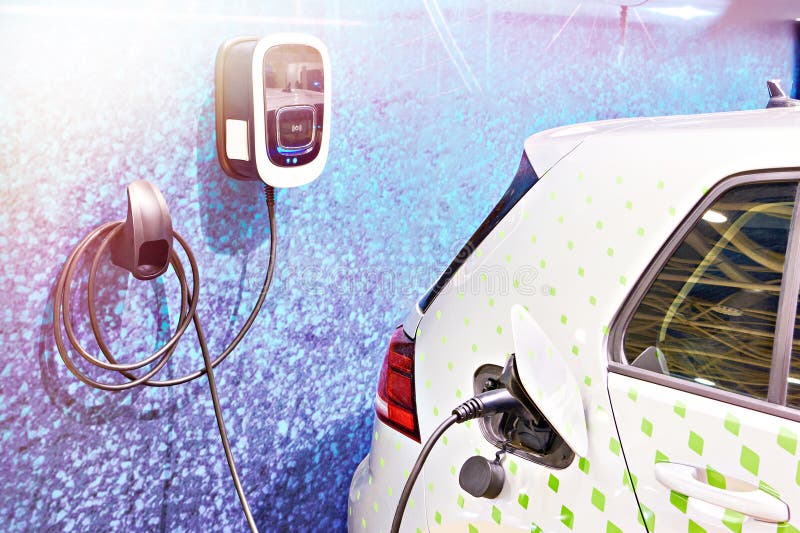 Charging electric car stock image. Image of charger 271944293