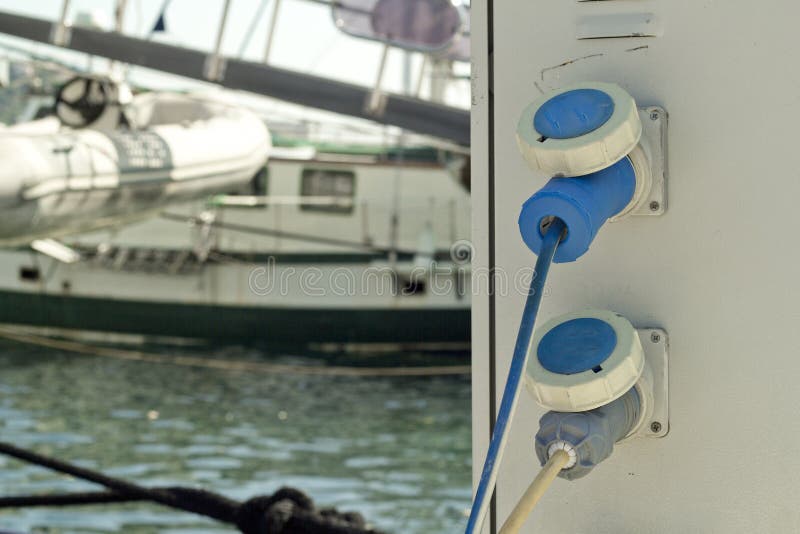 Charging Station for Boats and Yachts , Electrical Outlets for Charging