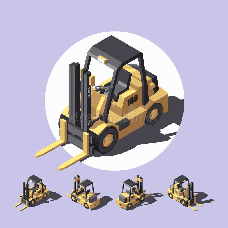 Chariot élévateur isométrique de vecteur illustration de vecteur Chariot élévateur isométrique de vecteur illustration de vecteur