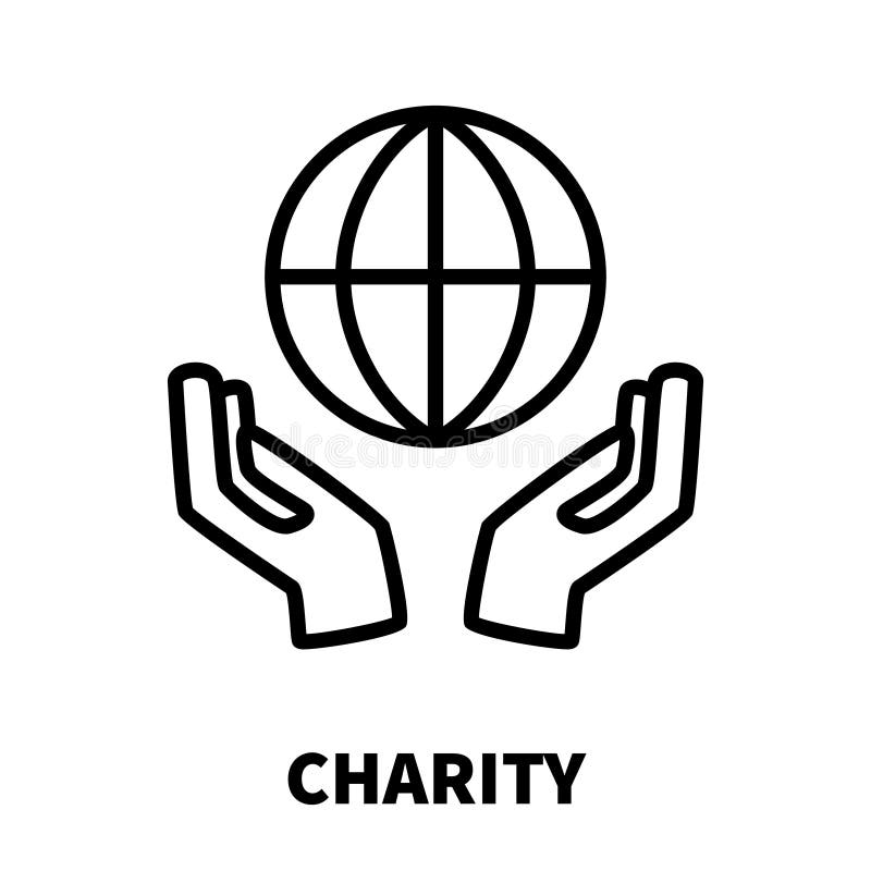 Charity Icon Or Logo In Modern Line Style Stock Vector