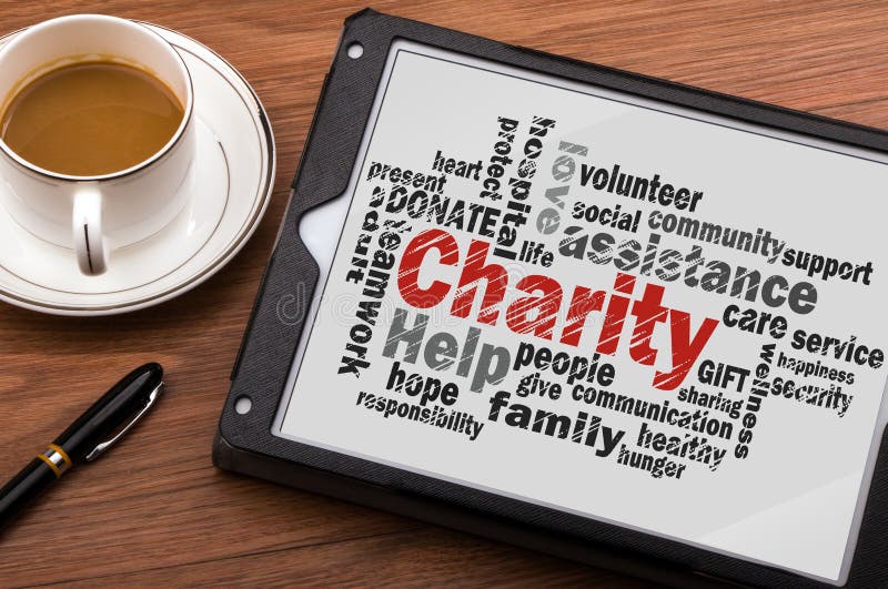 Charity word cloud stock image. Image of help, service 51587559