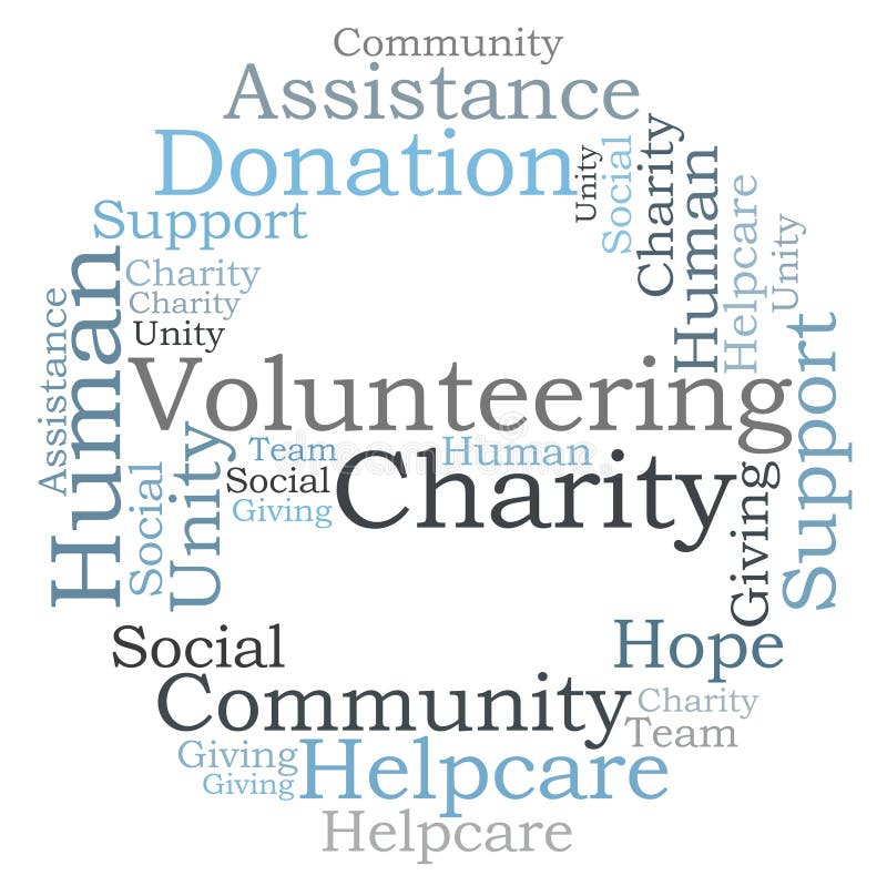 Charity Word Text with Handwritten Rainbow Vibrant Colors and Confetti