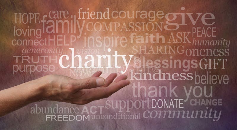 Charity Word Wall Banner royalty free stock photo Charity Word Wall Banner royalty free stock photo
