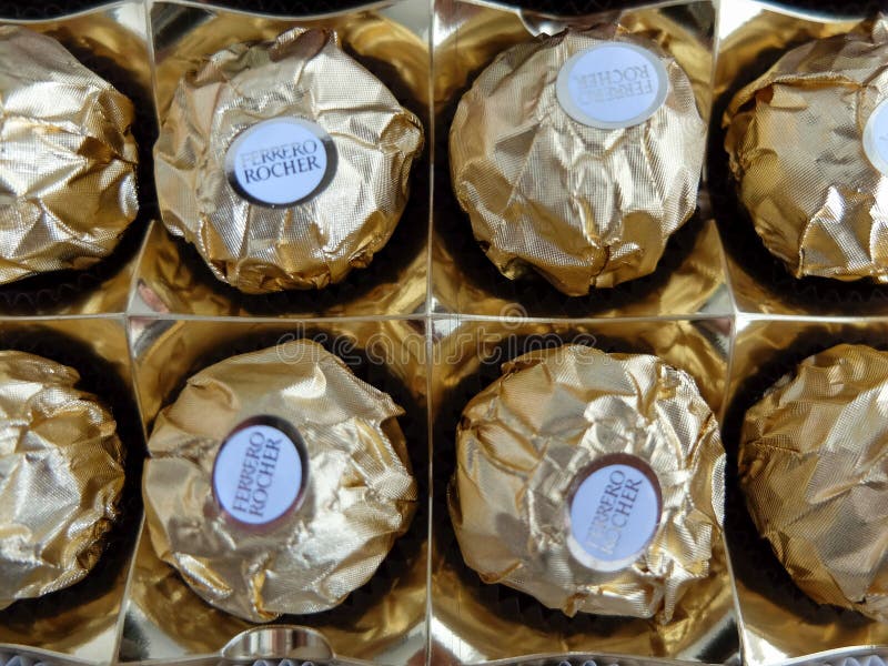 Ferrero Chocolate pralines collection box with Raffaello, Ferrero Rocher  and Rond noirs Stock Photo - Alamy