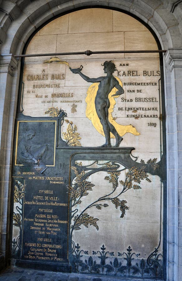 Charles Buls Monument, Brussel stock afbeeldingen Charles Buls Monument, Brussel stock afbeeldingen