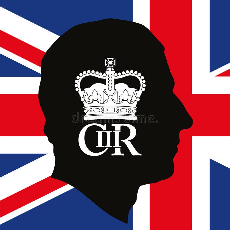 Charles III king of United Kingdom coronation 2022, portrait silhouette and monogram, vector illustration. Charles III king of United Kingdom coronation 2022, portrait silhouette and monogram, vector illustration