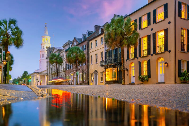 Charleston City Downtown Skyline Cityscape Of South Carolina Editorial