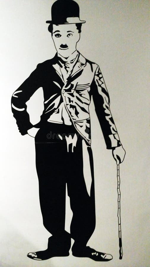 Charlie Chaplin-illustratie het schilderen royalty-vrije illustratie Charlie Chaplin-illustratie het schilderen royalty-vrije illustratie