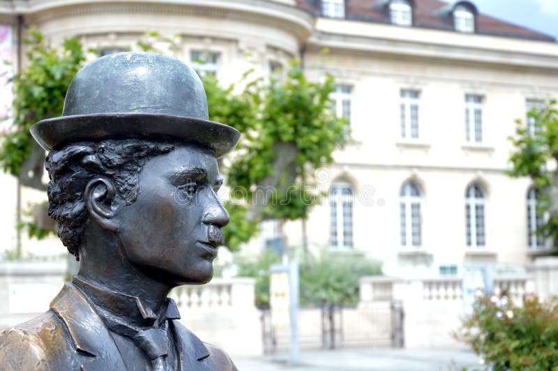 Charlie Chaplin monument i Vevey royaltyfria foton Charlie Chaplin monument i Vevey royaltyfria foton