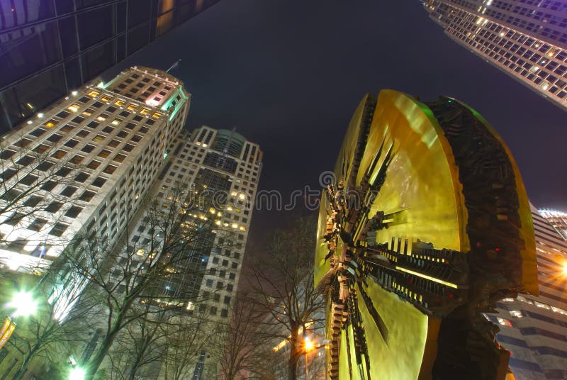 Charlotte downtown at night