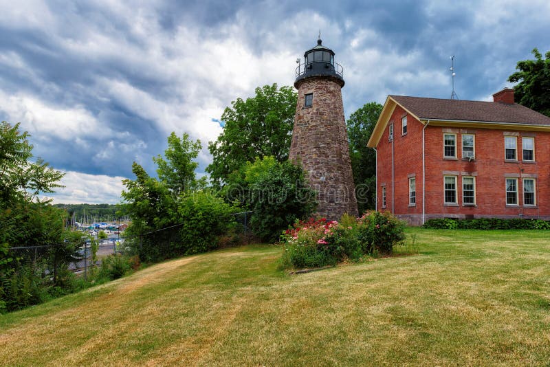 Charlotte Genesee Lighthouse, le lac Ontario à Rochester photos stock Charlotte Genesee Lighthouse, le lac Ontario à Rochester photos stock