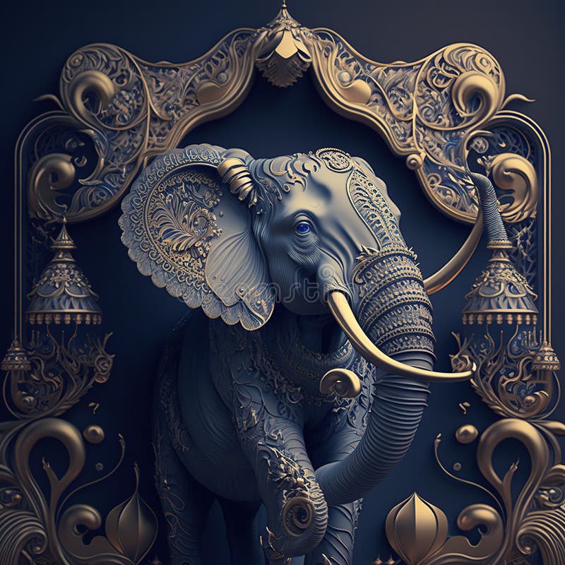 Appreciating the Elephan Unique Beauty of Ornaments, Generative Ai ...