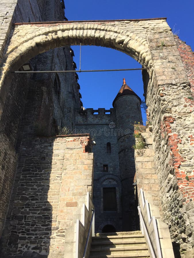 Charmante straten van Gent Frankrijk - het Kasteel stock afbeeldingen Charmante straten van Gent Frankrijk - het Kasteel stock afbeeldingen