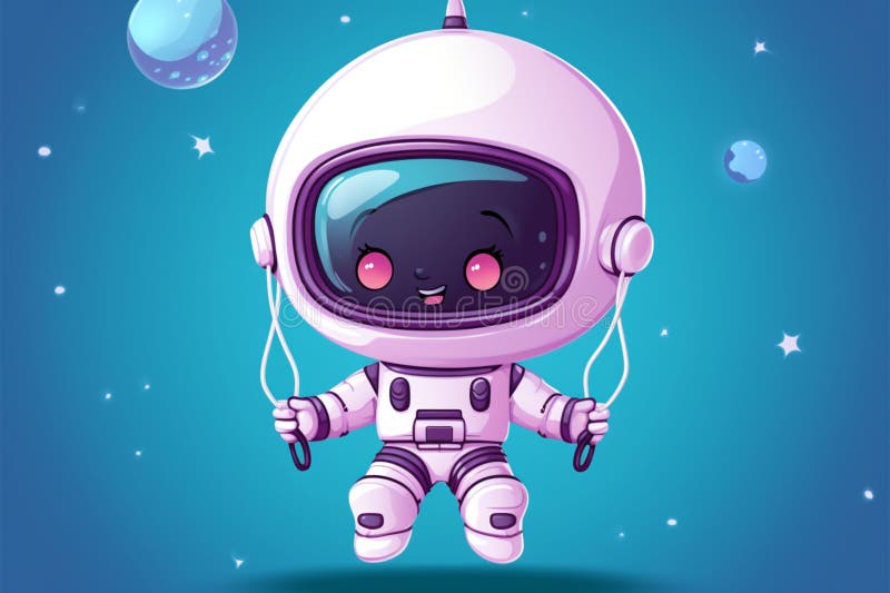 Charmantes Vektorsymbol süßer Astronautenballon in spielerischer Darstellung stock abbildung